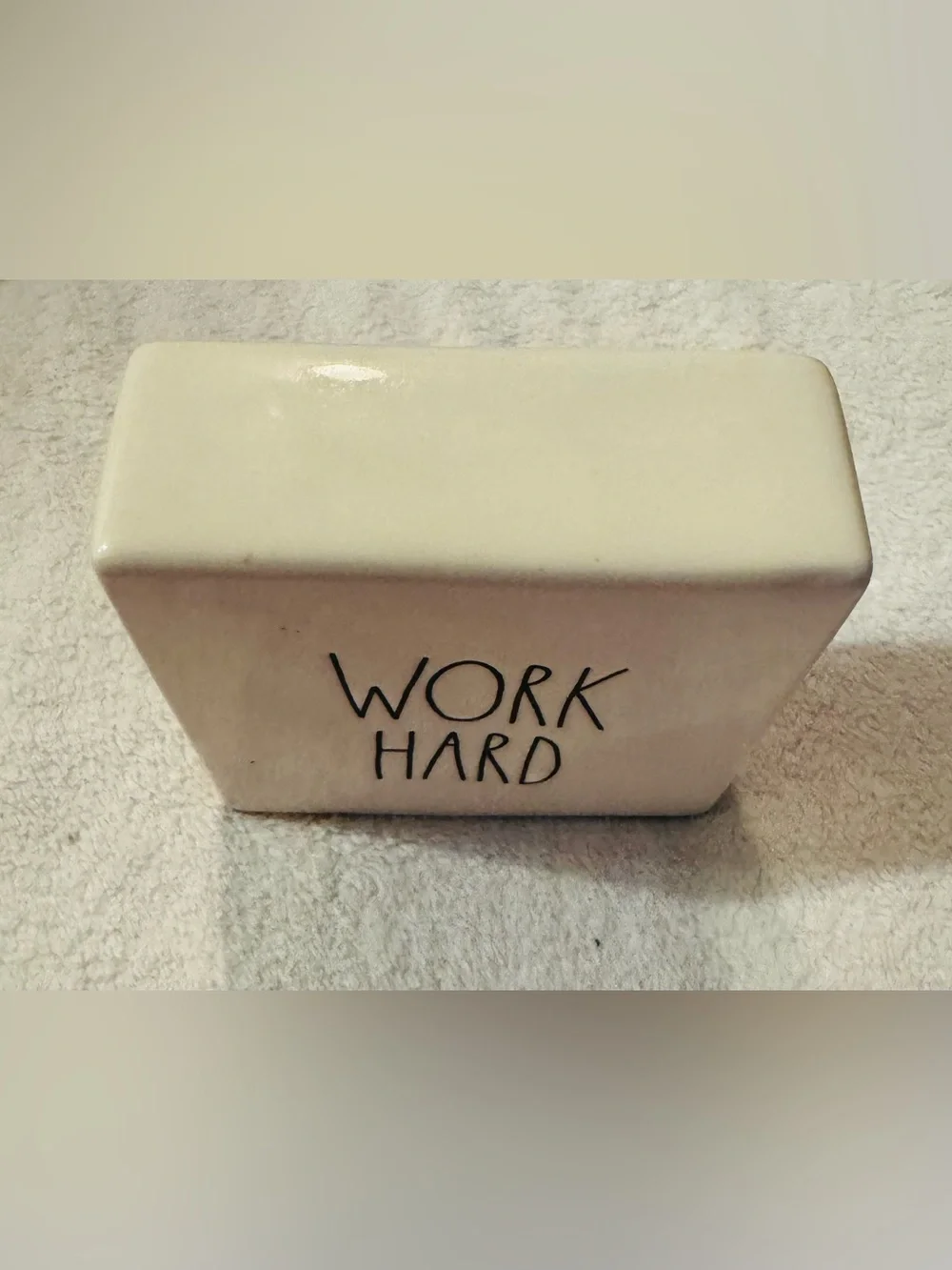 Work Hard - Play Hard Reversible Ceramic  Decor